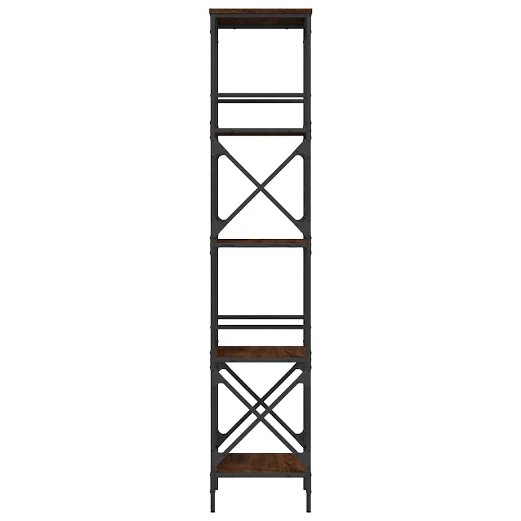 Βιβλιοθήκη 5 Επιπέδων Καφέ Δρυς 59 x 35 x 171 εκ. Επεξεργ. Ξύλο