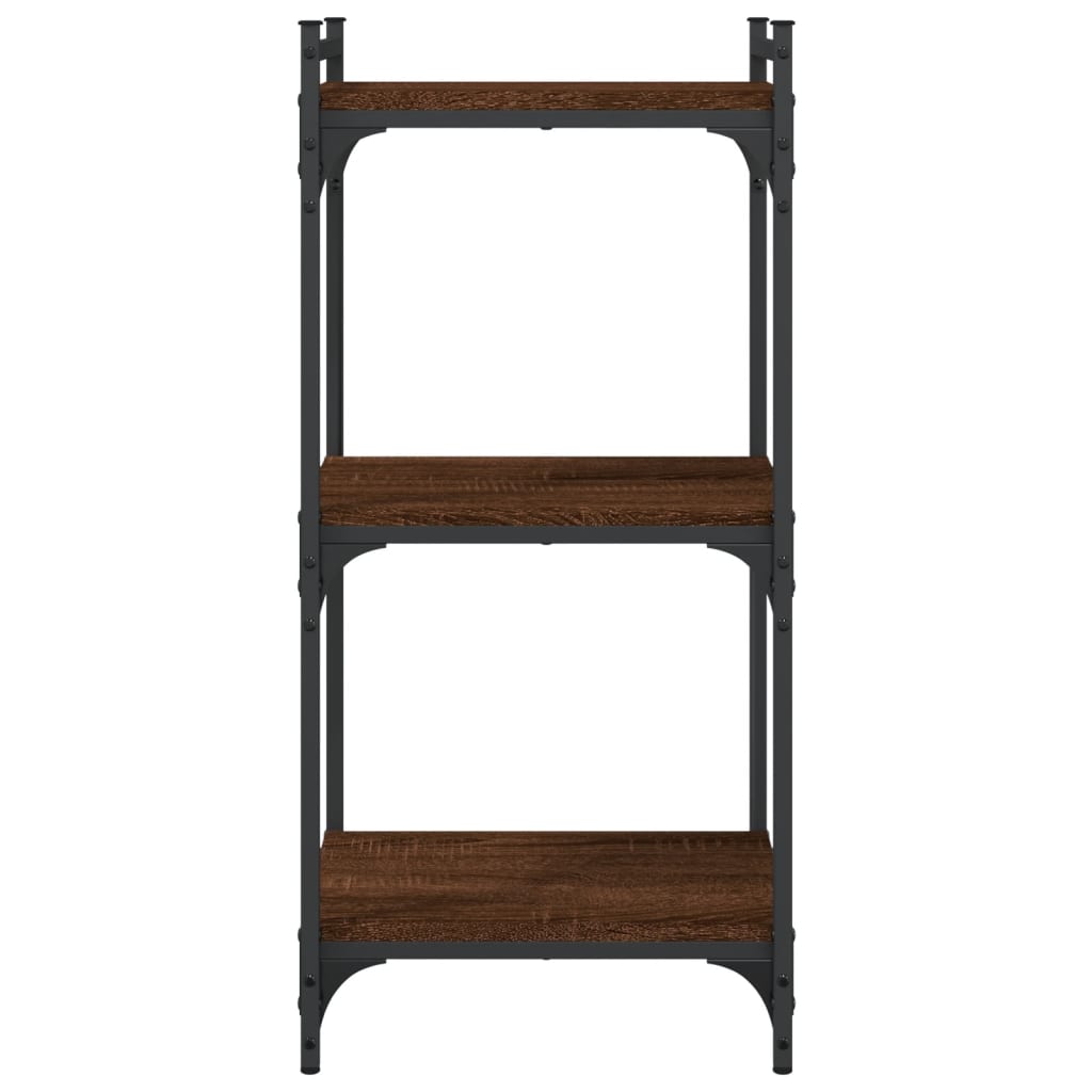 Βιβλιοθήκη 3 Επιπέδων Καφέ Δρυς 40 x 30 x 86 εκ. Επεξεργ. Ξύλο - Pakobazaar