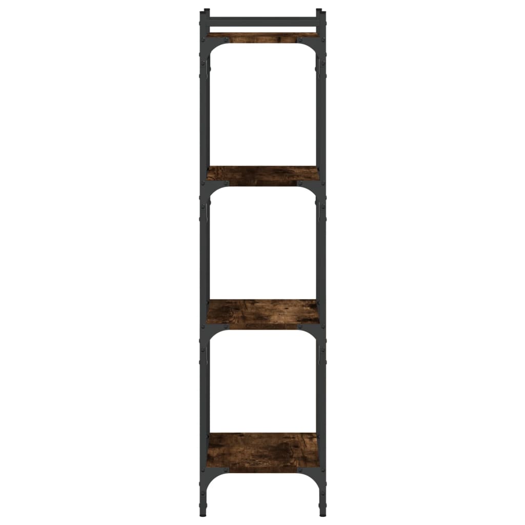 Βιβλιοθήκη 4 Επιπέδων Καπνιστή Δρυς 40x30x120 εκ. Επεξεργ. Ξύλο