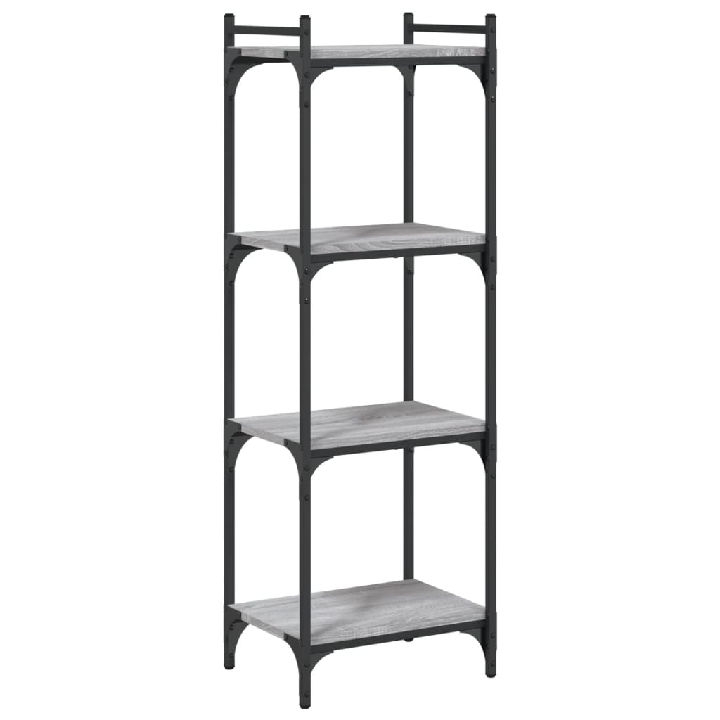 Βιβλιοθήκη 4 Επιπέδων Γκρι Sonoma 40x30x120 εκ. Επεξεργ. Ξύλο