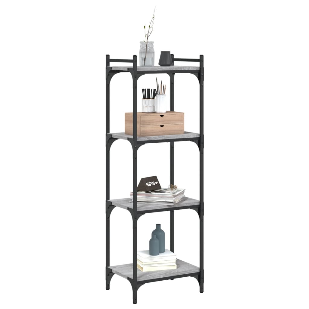 Βιβλιοθήκη 4 Επιπέδων Γκρι Sonoma 40x30x120 εκ. Επεξεργ. Ξύλο
