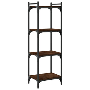 Βιβλιοθήκη 4 Επιπέδων Καφέ Δρυς 40 x 30 x 120 εκ. Επεξεργ. Ξύλο
