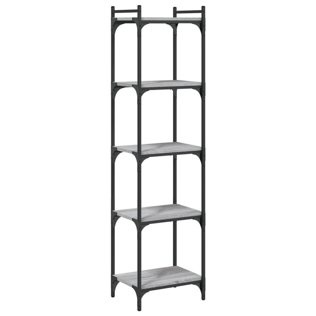 Βιβλιοθήκη 5 Επιπέδων Γκρι Sonoma 40x30x154 εκ. Επεξεργ. Ξύλο