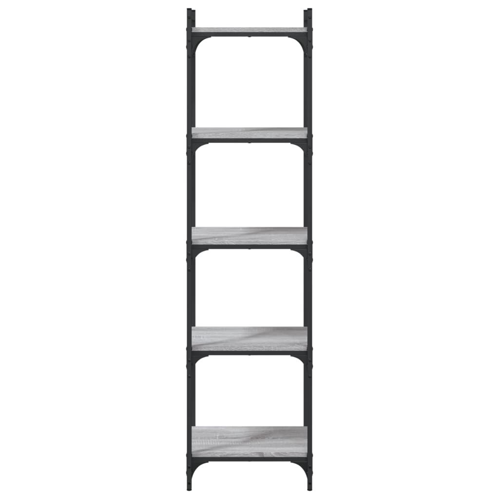Βιβλιοθήκη 5 Επιπέδων Γκρι Sonoma 40x30x154 εκ. Επεξεργ. Ξύλο