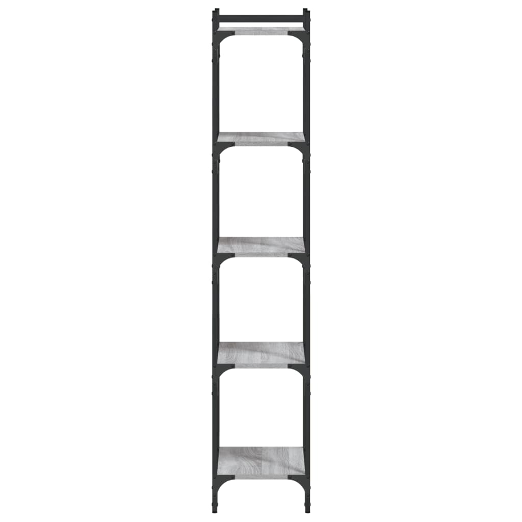 Βιβλιοθήκη 5 Επιπέδων Γκρι Sonoma 40x30x154 εκ. Επεξεργ. Ξύλο
