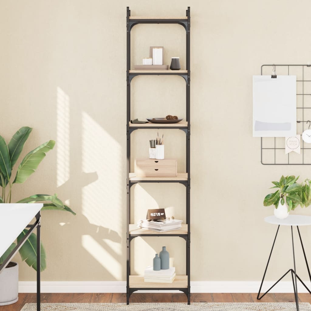 Βιβλιοθήκη 6 Επιπέδων Sonoma Δρυς 40x30x188 εκ. Επεξεργ. Ξύλο - Pakobazaar