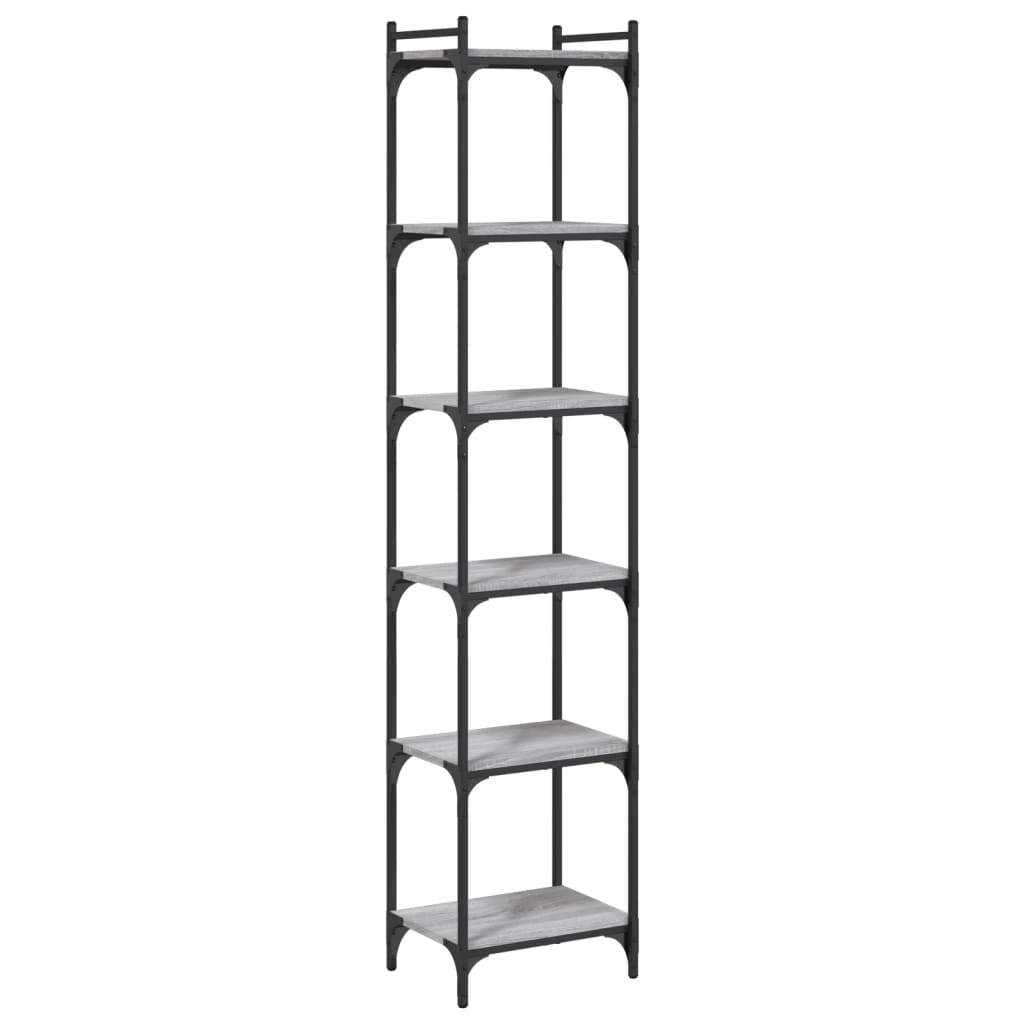 Βιβλιοθήκη 6 Επιπέδων Γκρι Sonoma 40x30x188 εκ. Επεξεργ. Ξύλο