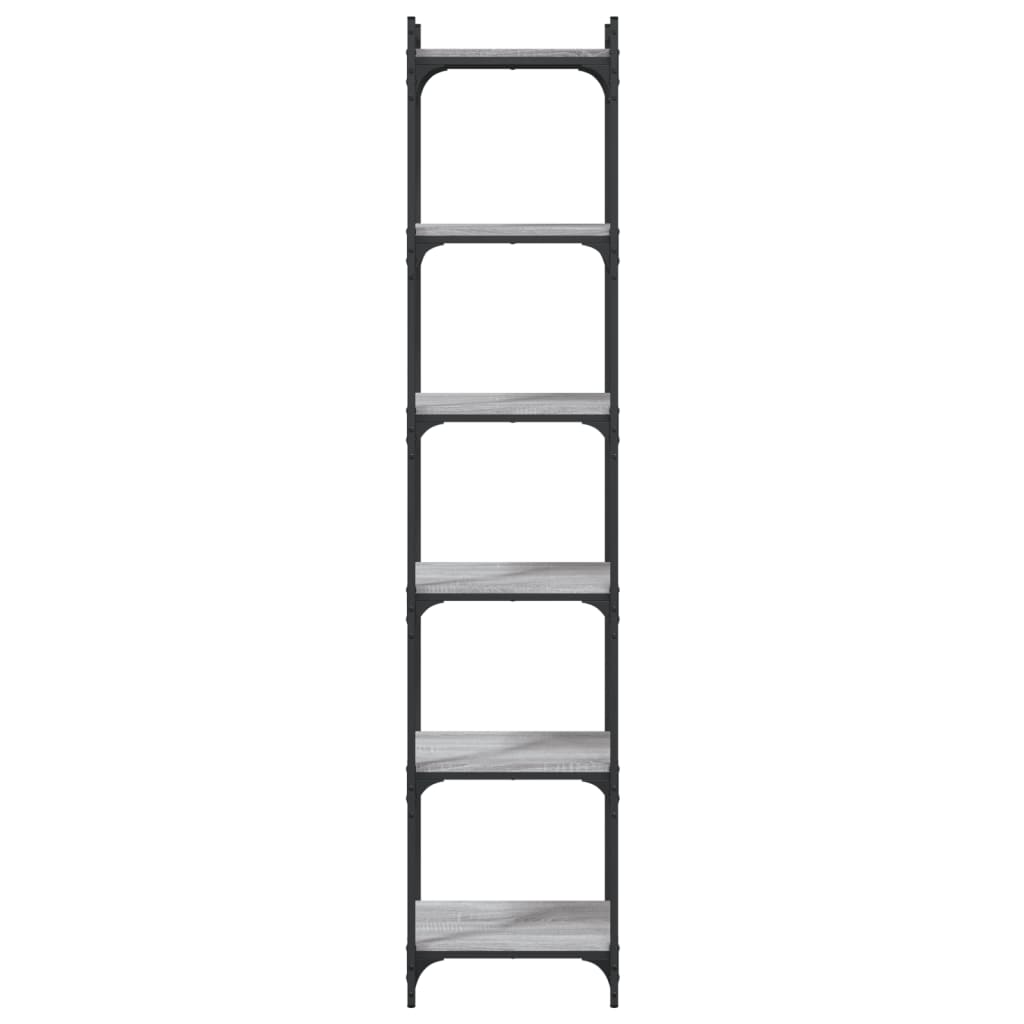 Βιβλιοθήκη 6 Επιπέδων Γκρι Sonoma 40x30x188 εκ. Επεξεργ. Ξύλο