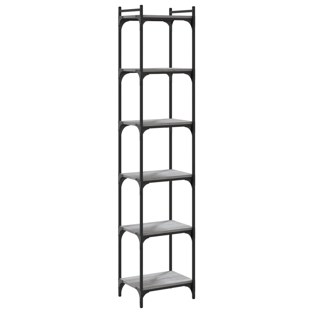 Βιβλιοθήκη 6 Επιπέδων Γκρι Sonoma 40x30x188 εκ. Επεξεργ. Ξύλο