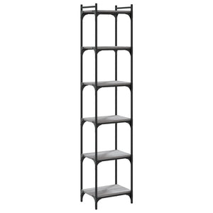 Βιβλιοθήκη 6 Επιπέδων Γκρι Sonoma 40x30x188 εκ. Επεξεργ. Ξύλο