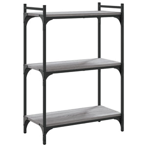 Βιβλιοθήκη 3 Επιπέδων Γκρι Sonoma 60x30x86 εκ. Επεξεργ. Ξύλο - Pakobazaar