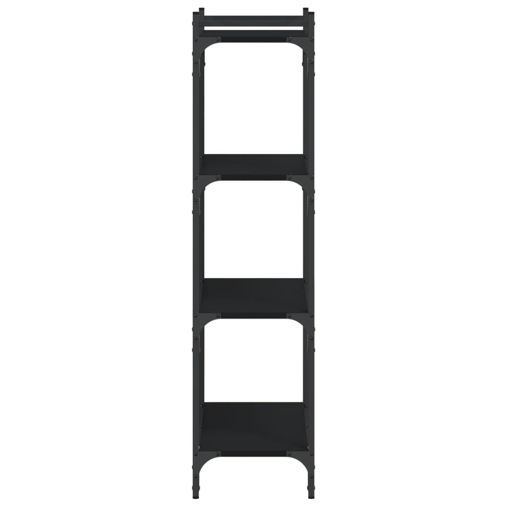Βιβλιοθήκη 4 Επιπέδων Μαύρη 60x30x120 εκ. Επεξεργασμένο Ξύλο