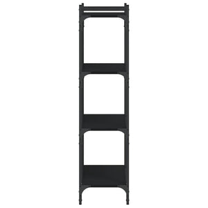Βιβλιοθήκη 4 Επιπέδων Μαύρη 60x30x120 εκ. Επεξεργασμένο Ξύλο