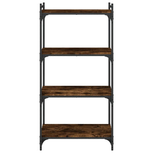Βιβλιοθήκη 4 Επιπέδων Καπνιστή Δρυς 60x30x120 εκ. Επεξεργ. Ξύλο - Pakobazaar