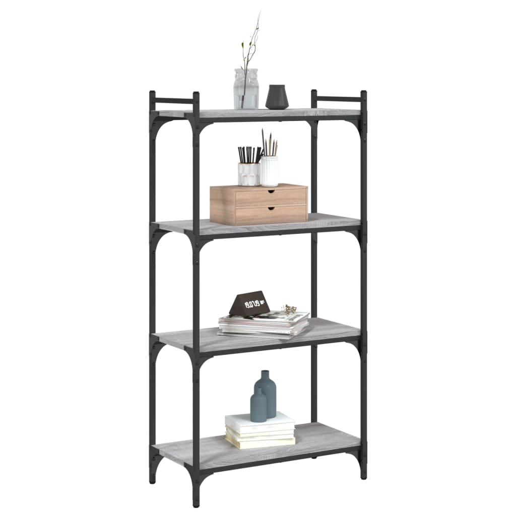 Βιβλιοθήκη 4 Επιπέδων Γκρι Sonoma 60x30x120 εκ. Επεξεργ. Ξύλο