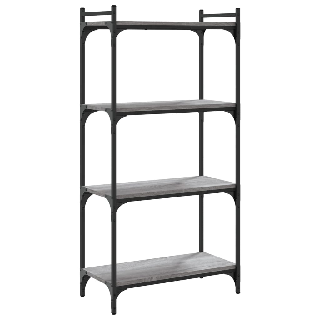 Βιβλιοθήκη 4 Επιπέδων Γκρι Sonoma 60x30x120 εκ. Επεξεργ. Ξύλο