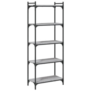 Βιβλιοθήκη 5 Επιπέδων Γκρι Sonoma 60x30x154 εκ. Επεξεργ. Ξύλο