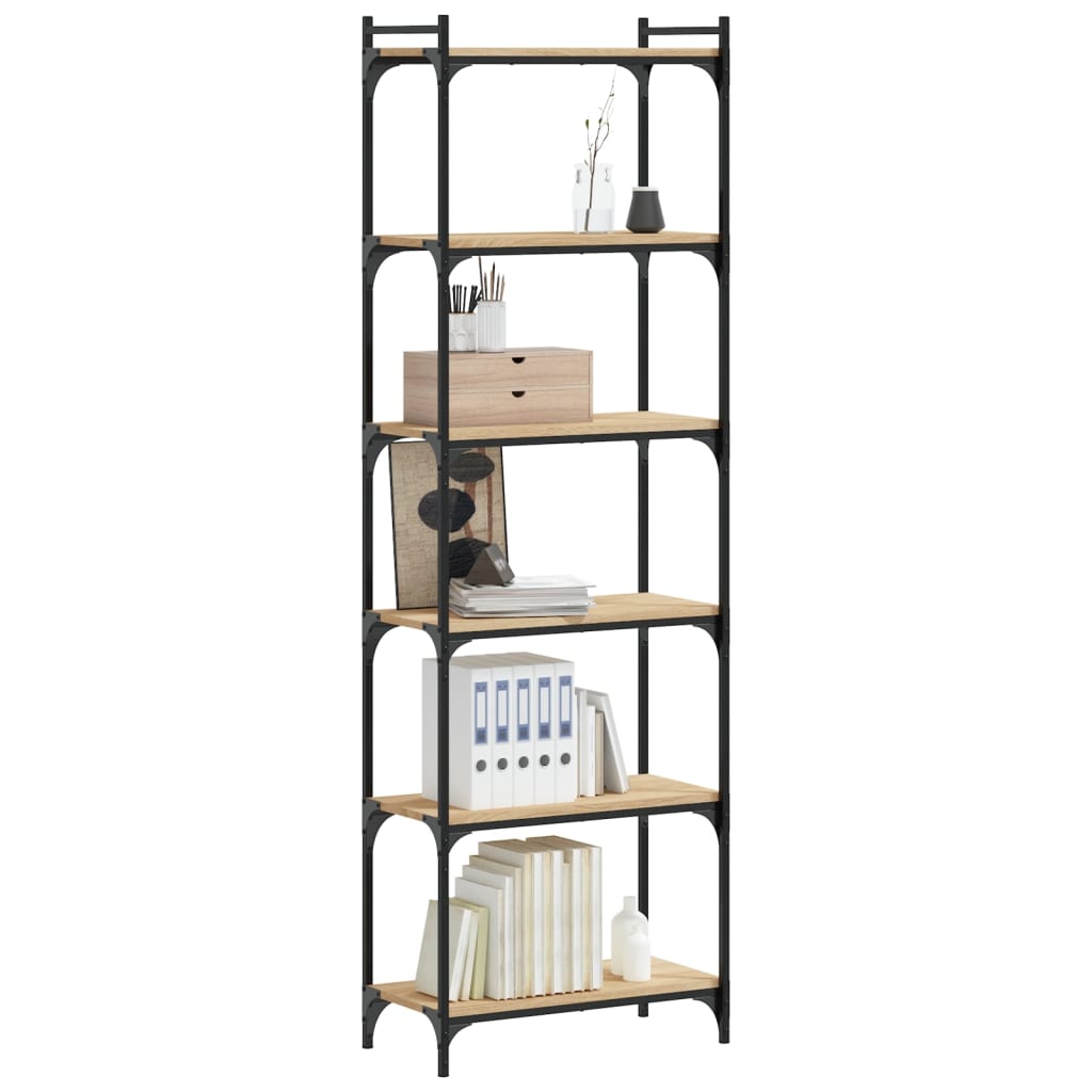 Βιβλιοθήκη 6 Επιπέδων Sonoma Δρυς 60x30x188 εκ. Επεξεργ. Ξύλο