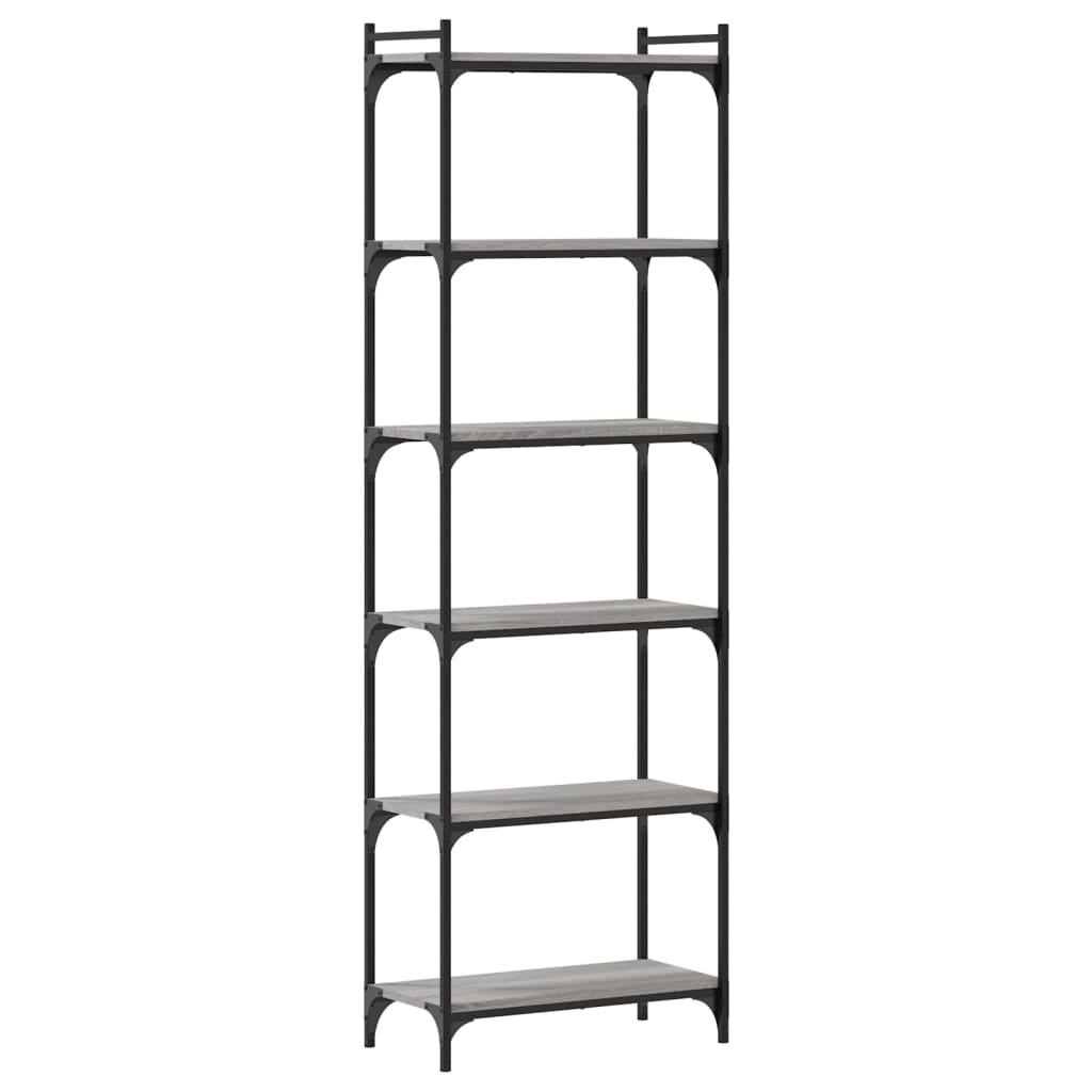 Βιβλιοθήκη 6 Επιπέδων Γκρι Sonoma 60x30x188 εκ. Επεξεργ. Ξύλο