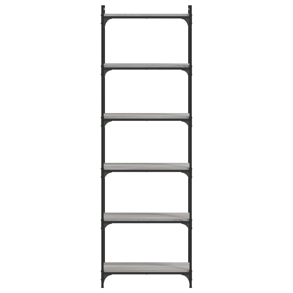 Βιβλιοθήκη 6 Επιπέδων Γκρι Sonoma 60x30x188 εκ. Επεξεργ. Ξύλο