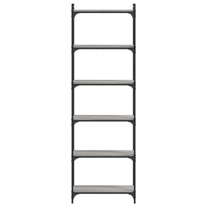 Βιβλιοθήκη 6 Επιπέδων Γκρι Sonoma 60x30x188 εκ. Επεξεργ. Ξύλο