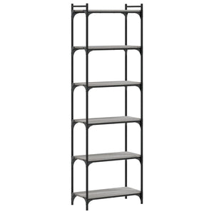 Βιβλιοθήκη 6 Επιπέδων Γκρι Sonoma 60x30x188 εκ. Επεξεργ. Ξύλο