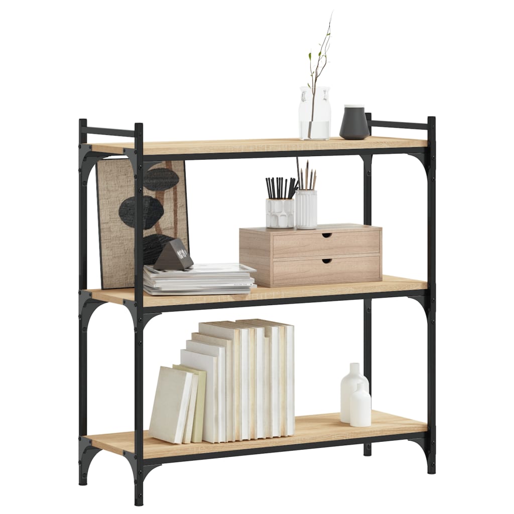 Βιβλιοθήκη 3 Επιπέδων Sonoma Δρυς 80x30x86 εκ. Επεξεργ. Ξύλο - Pakobazaar