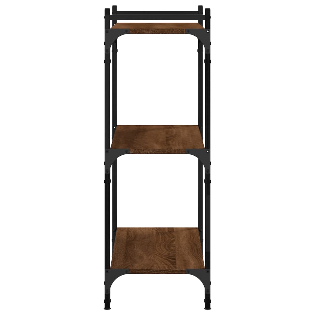 Βιβλιοθήκη 3 Επιπέδων Καφέ Δρυς 80 x 30 x 86 εκ. Επεξεργ. Ξύλο