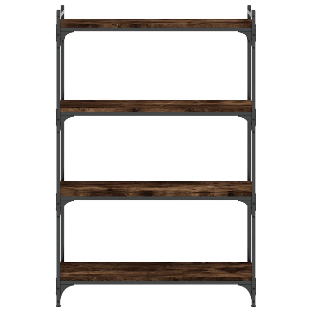 Βιβλιοθήκη 4 Επιπέδων Καπνιστή Δρυς 80x30x120 εκ. Επεξεργ. Ξύλο - Pakobazaar