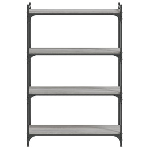 Βιβλιοθήκη 4 Επιπέδων Γκρι Sonoma 80x30x120 εκ. Επεξεργ. Ξύλο