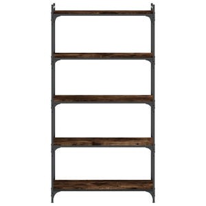 Βιβλιοθήκη 5 Επιπέδων Καπνιστή Δρυς 80x30x154 εκ. Επεξεργ. Ξύλο - Pakobazaar