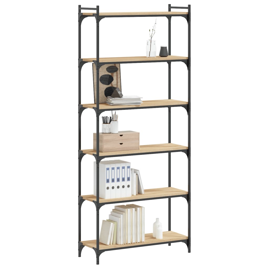 Βιβλιοθήκη 6 Επιπέδων Sonoma Δρυς 80x30x188 εκ. Επεξεργ. Ξύλο - Pakobazaar
