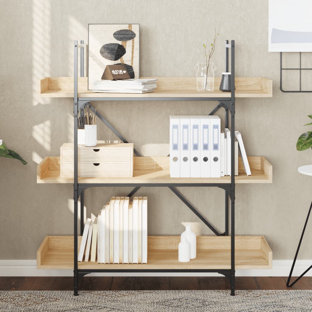 Βιβλιοθήκη 3 Επιπέδων Sonoma Δρυς 100x33x108,5εκ. Επεξεργ. Ξύλο