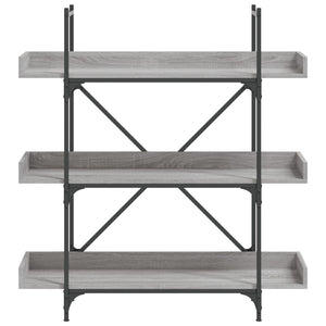 Βιβλιοθήκη 3 Επιπέδων Γκρι Sonoma 100x33x108,5εκ. Επεξεργ. Ξύλο