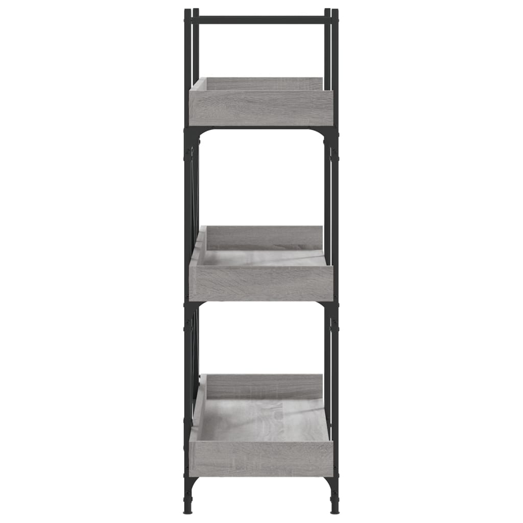 Βιβλιοθήκη 3 Επιπέδων Γκρι Sonoma 100x33x108,5εκ. Επεξεργ. Ξύλο