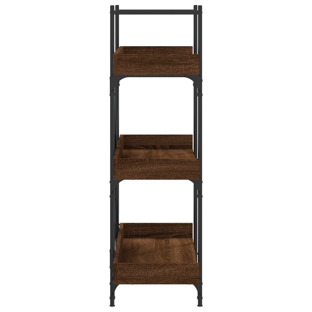 Βιβλιοθήκη 3 Επιπέδων Καφέ Δρυς 100x33x108,5 εκ. Επεξεργ. Ξύλο