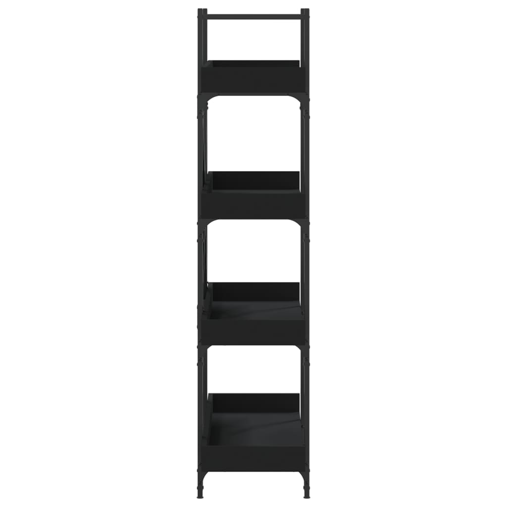 Βιβλιοθήκη 4 Επιπέδων Μαύρη 100x33x145,5 εκ. Επεξεργασμένο Ξύλο