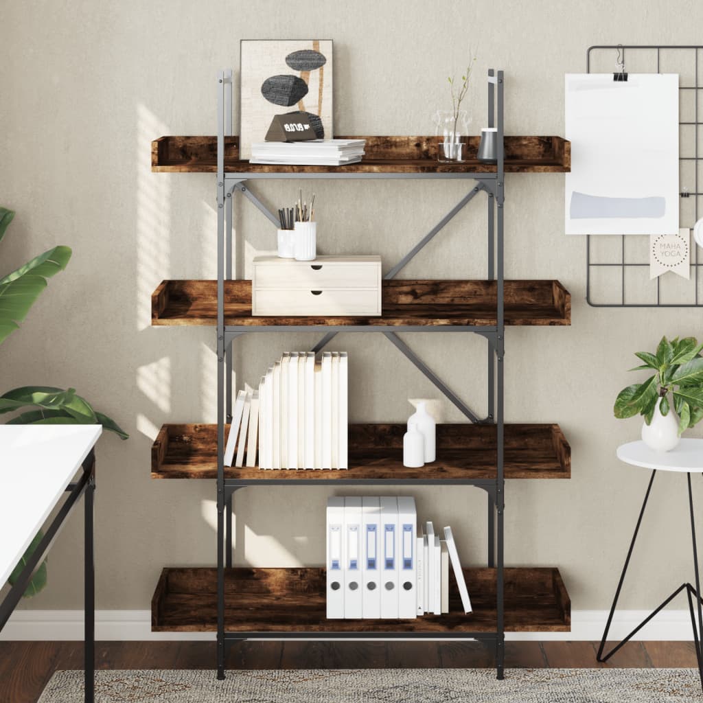 Βιβλιοθήκη 4 Επιπέδων Καπν. Δρυς 100x33x145,5 εκ. Επεξεργ. Ξύλο