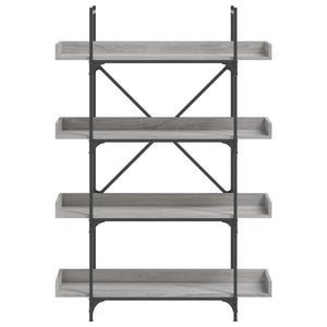 Βιβλιοθήκη 4 Επιπέδων Γκρι Sonoma 100x33x145,5εκ. Επεξεργ. Ξύλο