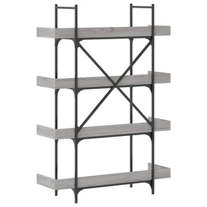 Βιβλιοθήκη 4 Επιπέδων Γκρι Sonoma 100x33x145,5εκ. Επεξεργ. Ξύλο