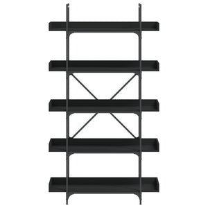 Βιβλιοθήκη 5 Επιπέδων Μαύρη 100 x 33 x 180,5 εκ. Επεξεργ. Ξύλο