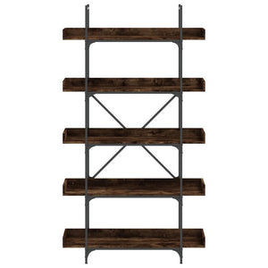 Βιβλιοθήκη 5 Επιπέδων Καπνιστή Δρυς 100x33x180,5 εκ. Επεξ. Ξύλο - Pakobazaar