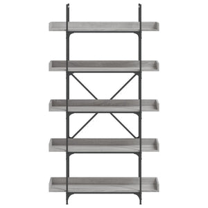 Βιβλιοθήκη 5 Επιπέδων Γκρι Sonoma 100x33x180,5εκ. Επεξεργ. Ξύλο