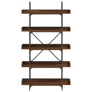 Βιβλιοθήκη 5 Επιπέδων Καφέ Δρυς 100x33x180,5 εκ. Επεξεργ. Ξύλο