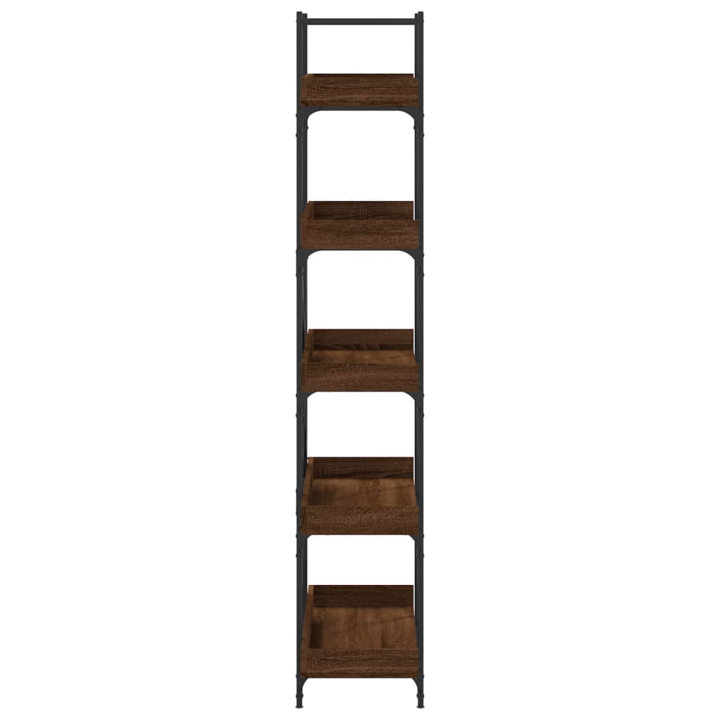 Βιβλιοθήκη 5 Επιπέδων Καφέ Δρυς 100x33x180,5 εκ. Επεξεργ. Ξύλο