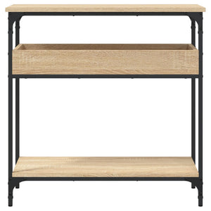 Τραπέζι Κονσόλα με Ράφι Sonoma Δρυς 75x29x75 εκ. Επεξεργ. Ξύλο
