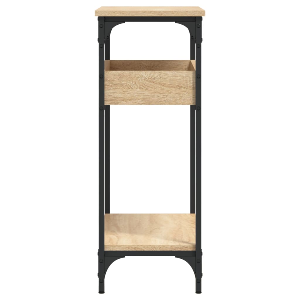 Τραπέζι Κονσόλα με Ράφι Sonoma Δρυς 75x29x75 εκ. Επεξεργ. Ξύλο