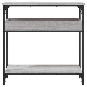Τραπέζι Κονσόλα με Ράφι Γκρι Sonoma 75x29x75 εκ. Επεξεργ. Ξύλο