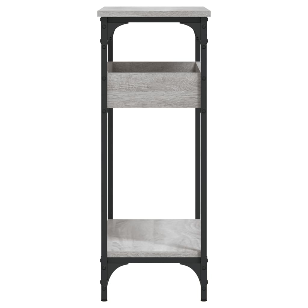 Τραπέζι Κονσόλα με Ράφι Γκρι Sonoma 75x29x75 εκ. Επεξεργ. Ξύλο