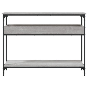 Τραπέζι Κονσόλα με Ράφι Γκρι Sonoma 100x29x75 εκ. Επεξεργ. Ξύλο
